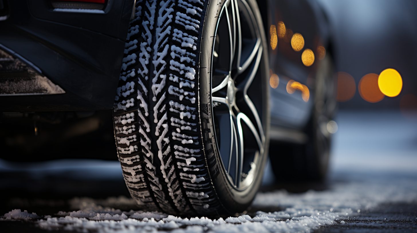 Winter tires installed on a vehicle at Quick Lane